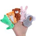 5pcs Finger Puppets Biological Animal Puppet Plush Toys Child A