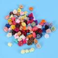 200pcs/lot Mini Handmade Satin Rose Ribbon Fabric Flower Appliques