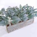 8pcs Artificial Flocked Miller Leaves Stems Greenery for Vase Bouquet