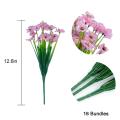 16 Pcs Bundles Artificial Flowers for Garden Porch Window Box Pink