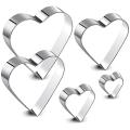 5 Pieces Cookie Cutter Stainless Steel Heart Cutter Valentine's Day