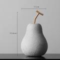 1pcs Nordic Modern Ceramic Simulation Pear Apple Decor 19.5cm