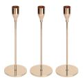 Set Of 3 Candle Holders Metal Taper Candle Holder, for Table