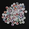 Pack Of 100 Round Shaped Alphabet Painted 2 Hole Wooden Buttons