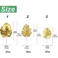 24pcs Artificial Leaves Gold Palm Leaves Tropical Plants Palm Leaves