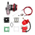 Motorcycle Carburetor with Air Filter for 47cc 49cc Mini Moto Red