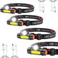 4 Pack Rechargeable Super Bright 1100 Lumen Headlights, with 2 Modes