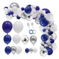 145 Pcs Navy Blue Silver Balloon Garland Set, Silver Confetti Balloon