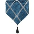 Table Runner with Tassels for Wedding Christmas Party Decoration,blue