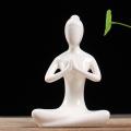 Abstract Art Ceramic Yoga Poses Yoga Lady Figure Statue Ornament #6