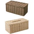 Rattan Tissue Box, Vintage Napkin Holder,desk Decoration (beige)