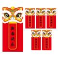 6 Pcs Chinese Red Envelopes, Year Of The Tiger Hong Bao Lucky, D