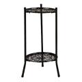 Two-layer Metal Plant Stand Plant Holder for Indoor Outdoor Decor B