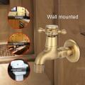 Water Faucet,wall Mounted Vintage Solid Brass Faucet Single Cold 2