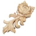 1pc 15*6.5cm Wood Carved Corner Onlay Applique Door Cabinet Rose