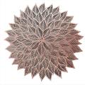 Placemats Set Of 6, Round Hollow Out Flowers Place Mats Rose Gold
