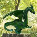 Green Dragon Statue with Luminous Pearl Resin Dragon (green)
