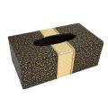 2x Car Home Rectangle Shaped Tissue Box Napkin Holder Black&gold