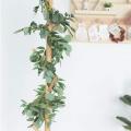 Artificial Silver Dollar and Willow Leaves Vines for Wall Decoration
