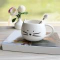 Cartoon Cat Mug Modern Nordic Creative Simple Cute Ceramic Mug White
