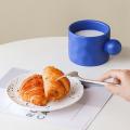 Breakfast Cup Hand-splashed Ink Mug Ceramic Cup and Saucer Gifts D