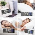 Led Digital Electronic Simplicity Mirror Clock with Voice Control