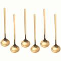 Stainless Steel 6pcs Espresso Spoons for Sugar Antipasto (gold)