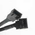 3pcs Pwm Fan Splitter Cable 2way 4pin Y Sleeved Extension Power Cable