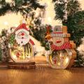 Christmas Gift Led Luminous Santa Claus Shape Wooden Decor