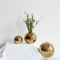 Nordic Gold Electroplating Ceramic Vase Spherical Home Decoration C