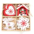 16pcs Wooden Christmas Tree Toys Articles for Hanging Ornaments