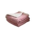Twist Pattern Fleece Fur Blanket Warm Winter Blanket Lotus Root Pink