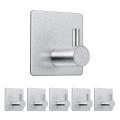 6pcs Adhesive Hooks for Bathroom Kitchen Living Room Silver