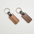 10pcs Wooden Keychain Rectangular Collectible Key Ring Car Bag