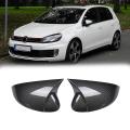 Carbon Fiber Ox Horn Rearview Caps for Golf 6 Mk6 R20 2009-2013