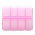 Plastic Rectangle 8 Compartments 7 Days Medicine Pill Box Pink
