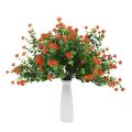 8pcs Artificial Flowers Outdoor Uv Resistant Plants, Decor Orange