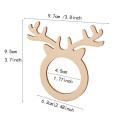 50pcs Reindeer Antler Place Card Napkin Holder Mini Wooden Ring