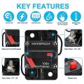 Waterproof Circuit Breaker,with Manual Reset,12v-48v Dc,100a,for Car