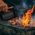 Handle Steak Plate Meat Press Bbq Cast Iron Grill Bbq Tool Cast Iron
