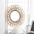 40cm Nordic Wicker Wall-mounted Mirror Rattan Round Home Wall Hanging