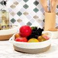 White Woven Fruit Basket Set with Handles (9.8 X 8.7 X 2.8inch,3pack)