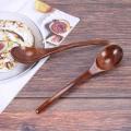 Wooden Soup Spoons, 6 Pieces 7.84 Inches Japanese Ramen Spoons Round