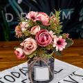 Artificial Fake Peony Silk Flowers Bridal Bouquet Hydrangea Decor