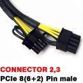 5pcs Pci-e 6 Pin to Dual 8 Pin (6+2) Graphics Card Pci Adapter Cable