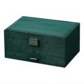 Three Layer New Vintage Flannel Jewelry Box Storage Box Dark Green