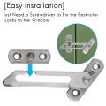 4 Pack Window Restrictor Locks Stainless Steel Child Lock with Screws