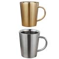 340 Ml Stainless Steel Copper Plated Double Layers Tea Mug Gold