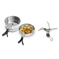 Stainless Steel Outdoor Cooking Kettle Camping Pot Backpack Cooker