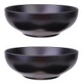 2pcs Japanese Style Ramen Bowls Stylish Food Container Black